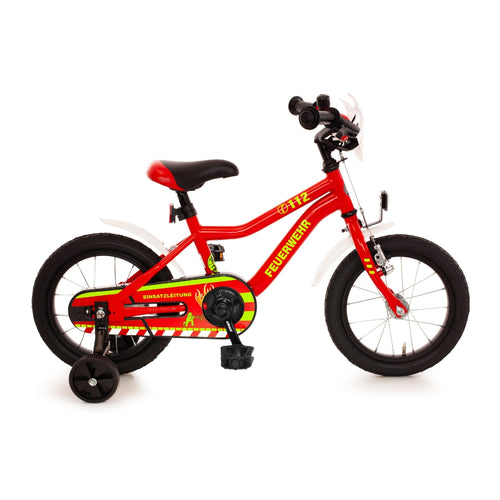 14 Zoll Kinderfahrrad Feuerwehr rot ab 4 Jahren