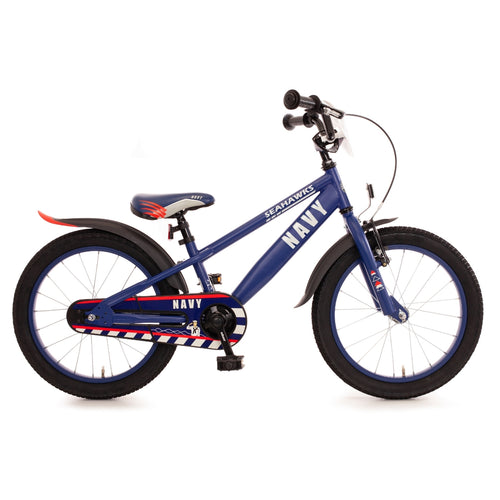 Kinderfahrrad Navy blau 18 Zoll für kleine Piraten und Seematrosen für Kinder ab 4,5 Jahren