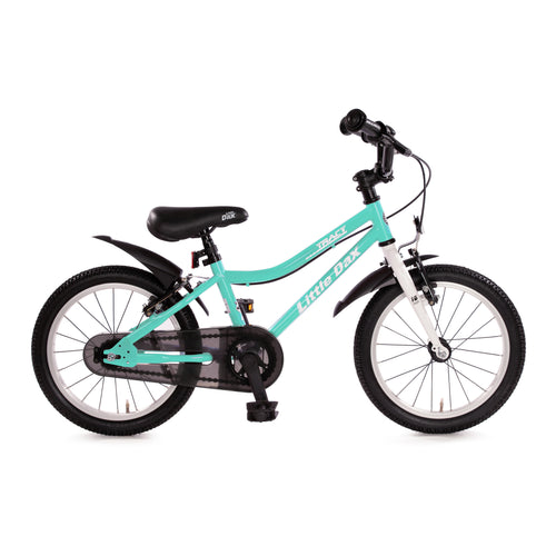 Leichtes 18 Zoll Kinderfahrrad im klassischen Retro-Design – bianchi-türkis mit weißer Gabel, perfekt für Jungen und Mädchen ab 4,5 Jahren