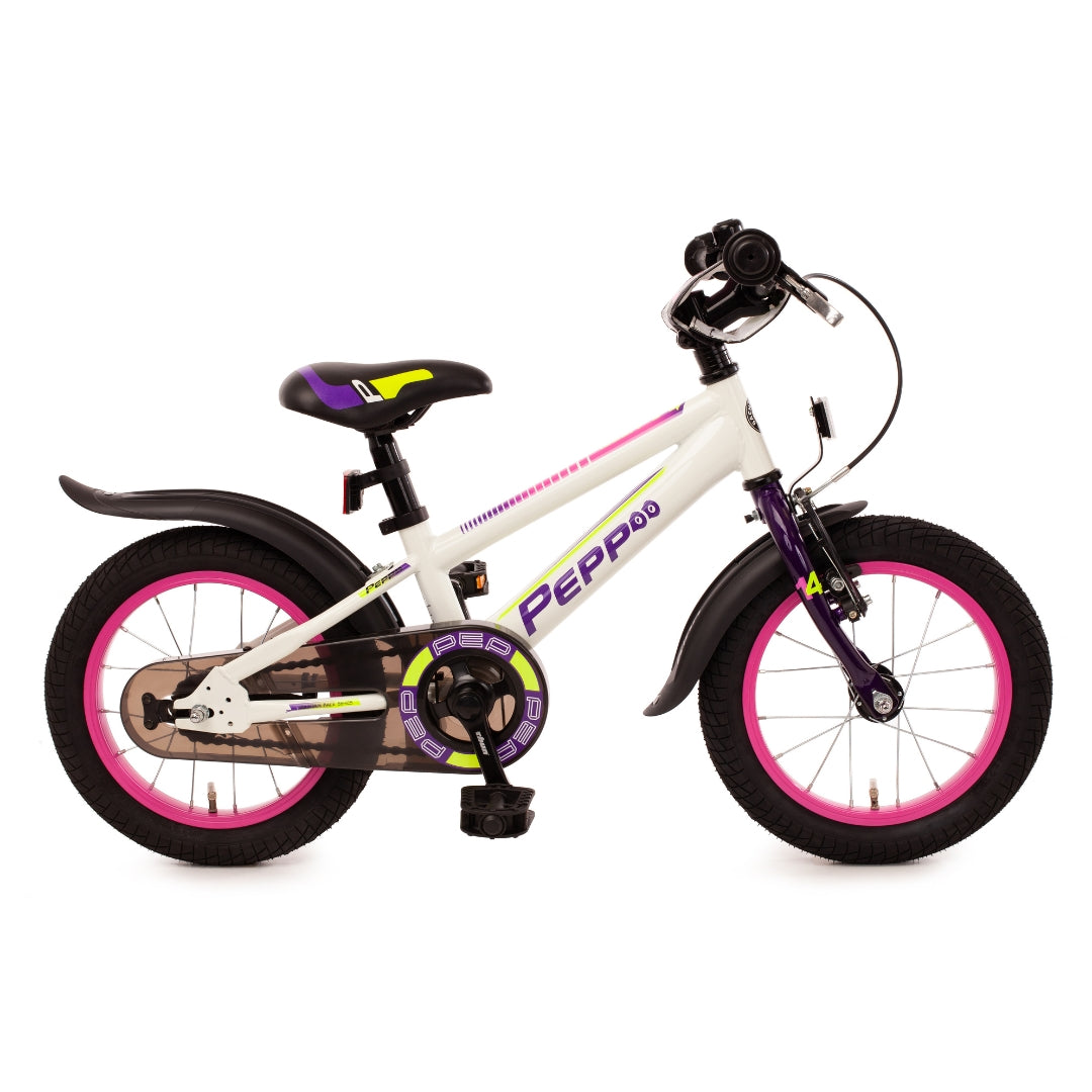 kinderfahrrad pepp 14" Kinderfahrrad "Pepp" weiß-pink – kinderfahrrad.com