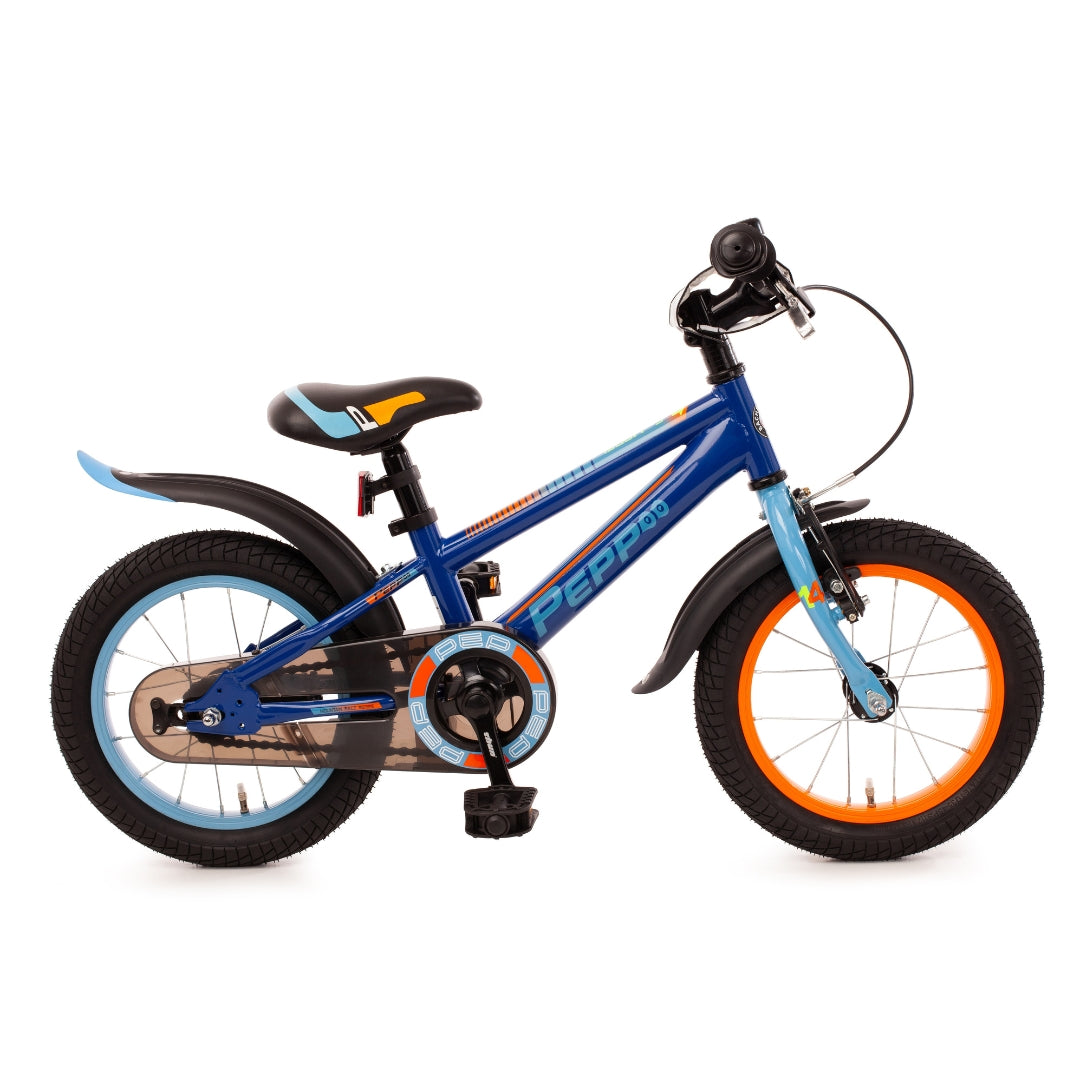 kinderfahrrad 14 zoll junge 14" Kinderfahrrad "Pepp" blau / orange – kinderfahrrad.com