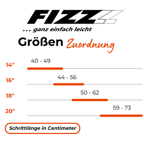 Kinderfahrrad Größen Zuordnung FIZZ Alu