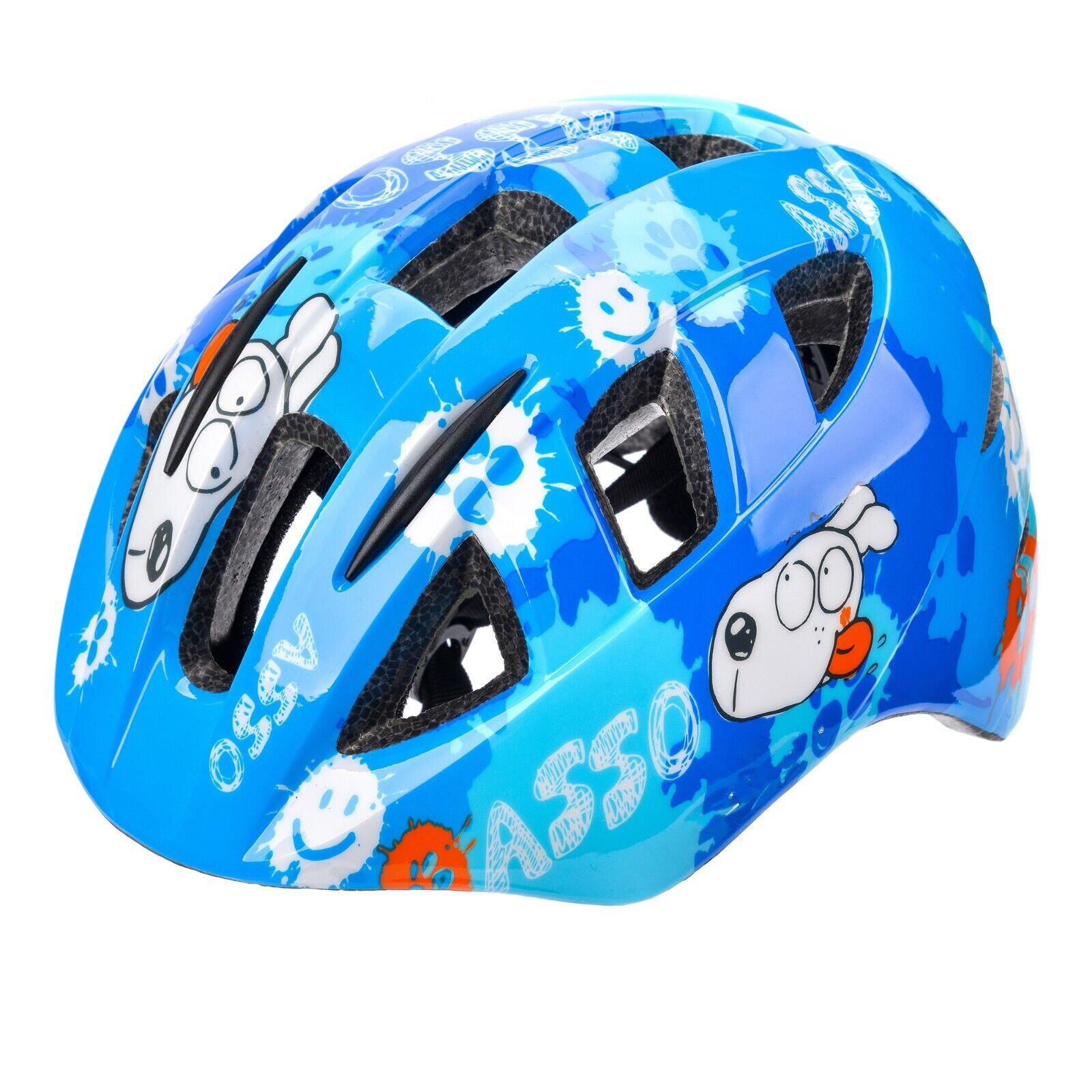 fahrradhelm kopfumfang 42 cm Fahrradhelm für Kinder "Blue Dog" Gr. S, blau-orange – kinderfahrrad.com