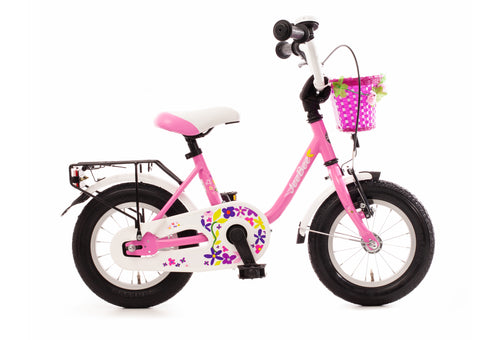 Kinderfahrrad 12 Zoll pink Mädchen ab 3 Jahren tiefdurchstieg