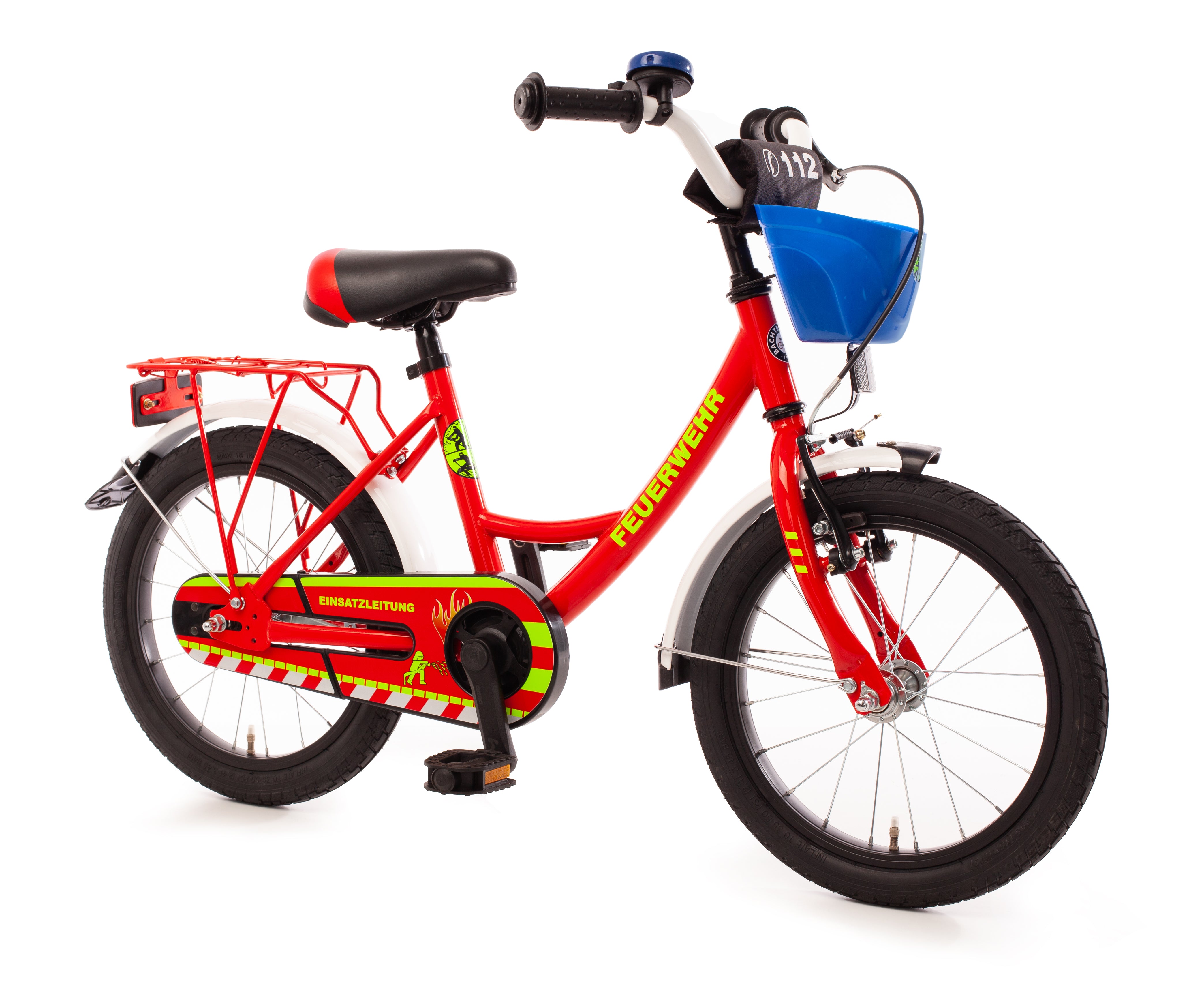 kinderfahrrad feuerwehrmann sam 16" Kinderfahrrad "FEUERWEHR", feuerrot/ weiß (Edition 25/26) – kinderfahrrad.com