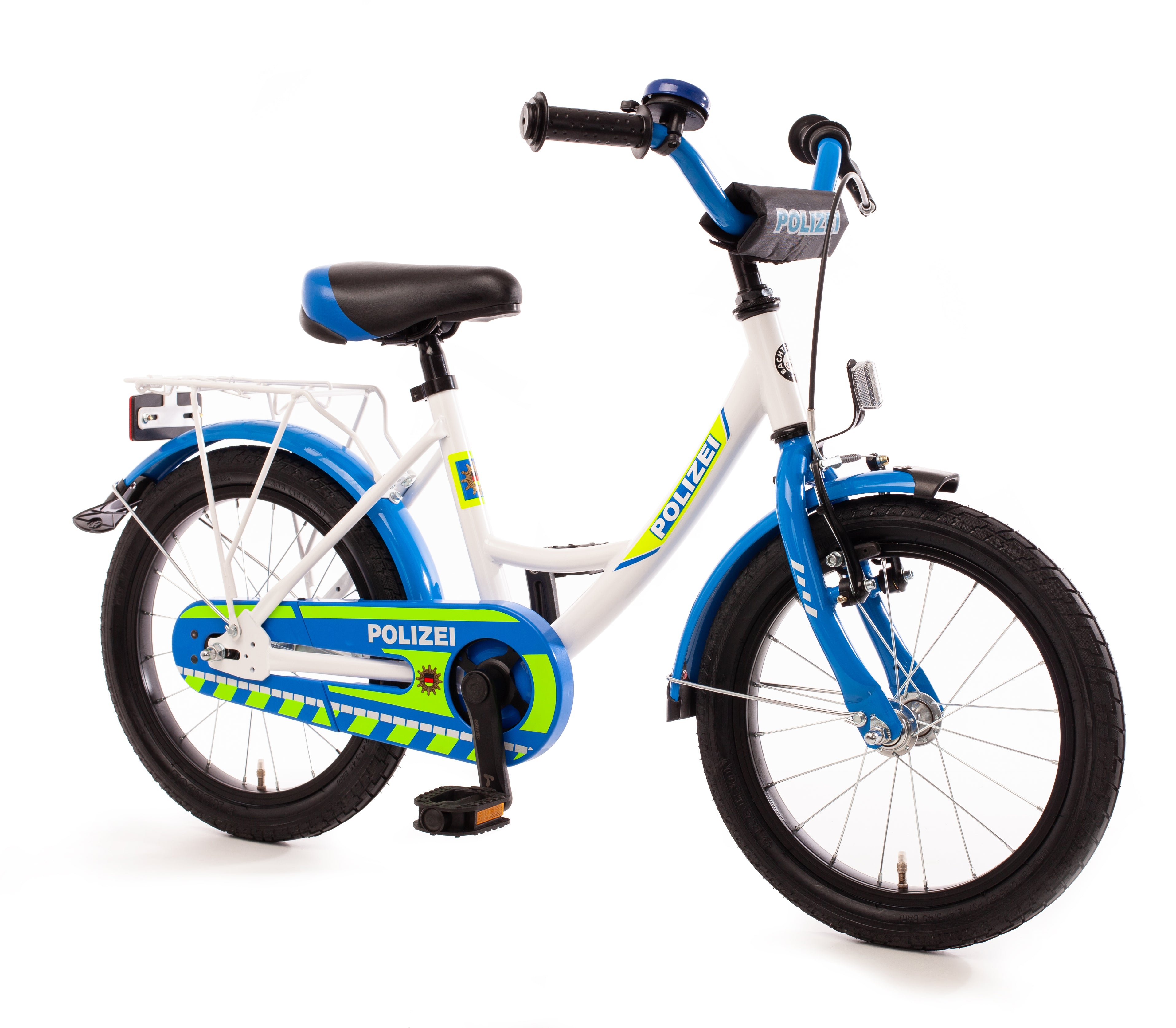kinderfahrrad 16 zoll polizei 16" Kinderfahrrad "POLIZEI", kristallweiß/ blau (Edition 25/26) – kinderfahrrad.com