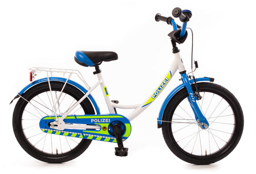 18" Kinderfahrrad "POLIZEI", kristallweiß/ blau (Edition 2025)