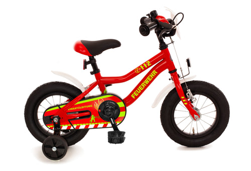 Kinderfahrrad Feuerwehr 12 Zoll rot