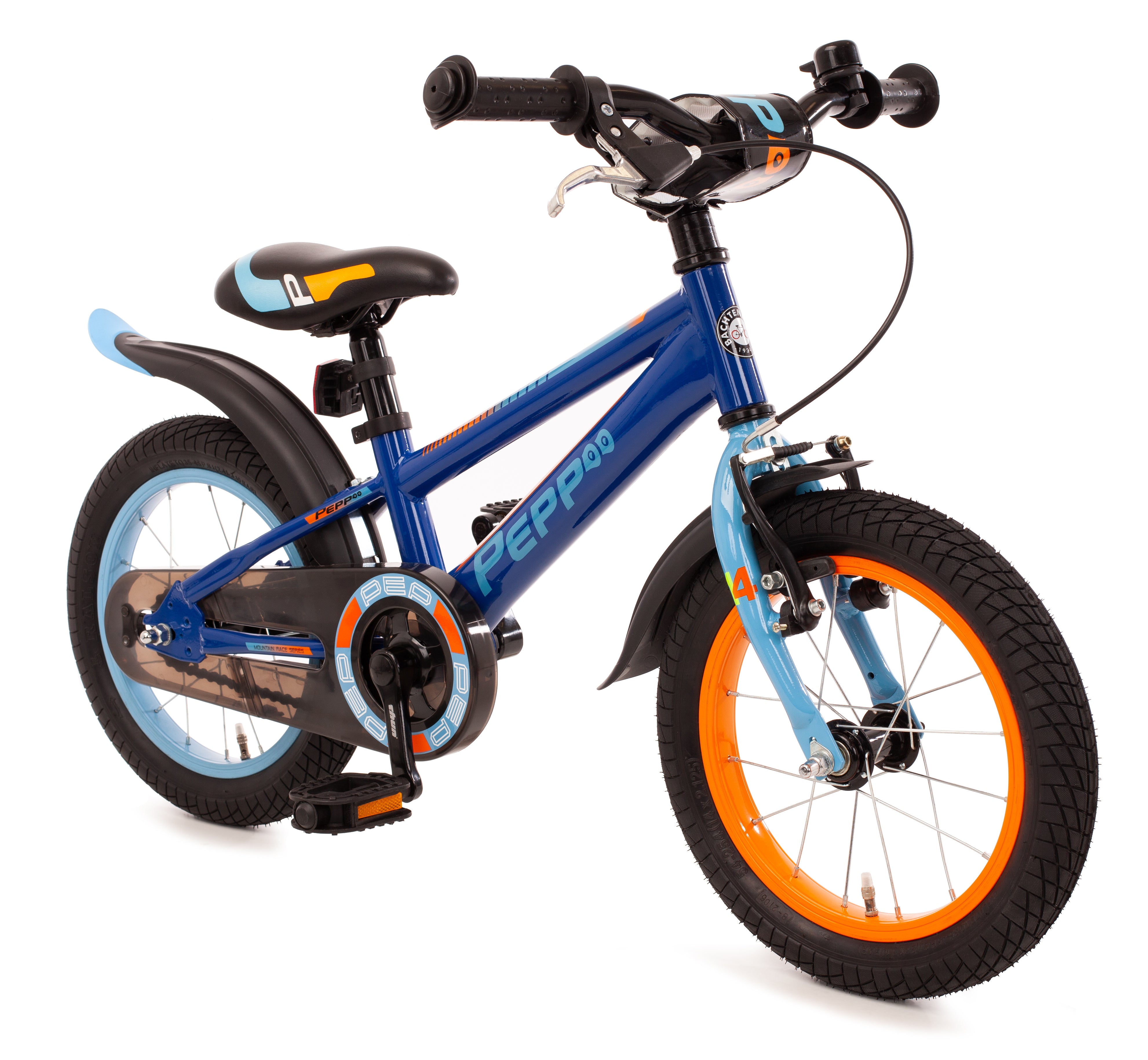 mountainbike blau orange 14" Kinderfahrrad "Pepp" blau / orange – kinderfahrrad.com