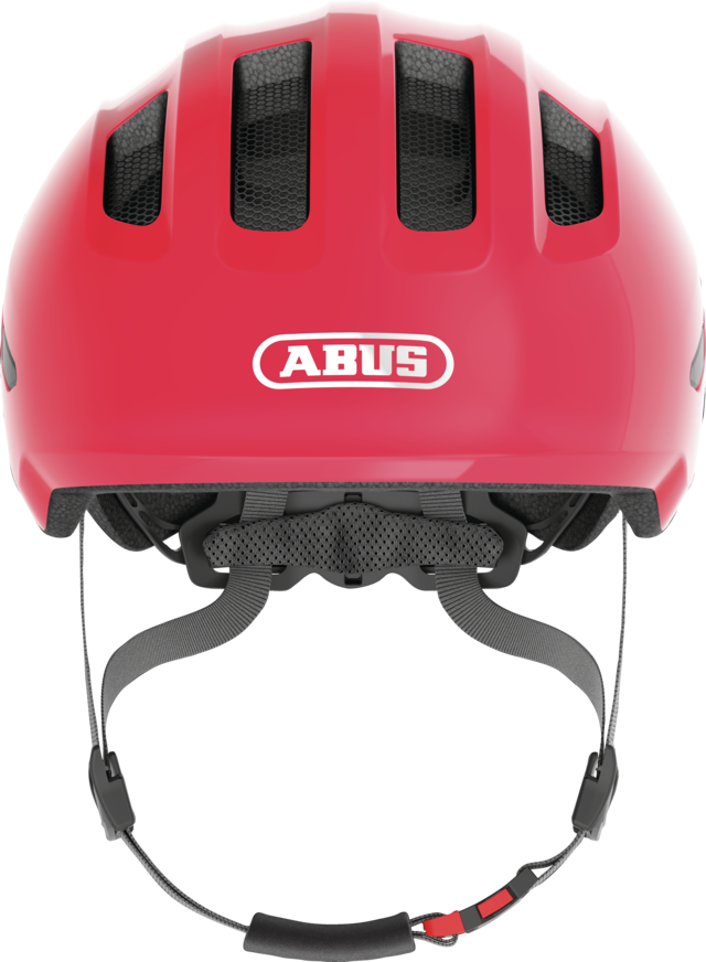 fahrradhelm rot weiße punkte ABUS