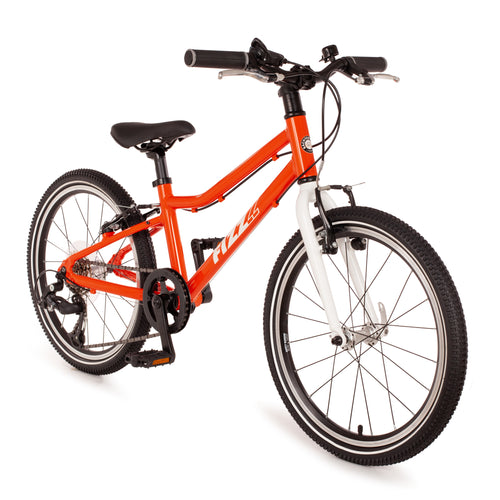 20 Zoll Kinderfahrrad ab 5 Jahren in orange mit reflektierenden Reifen, einfacher Gangschaltung - ähnlich wie das woom Original 4