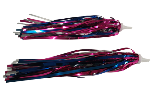 Lenkerstreamer "Unicorn", ca. 230 mm, pink/silber/blau, Paar