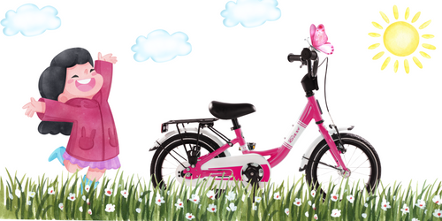 Kinderfahrrad für Mädchen in pink mit Rücktritt