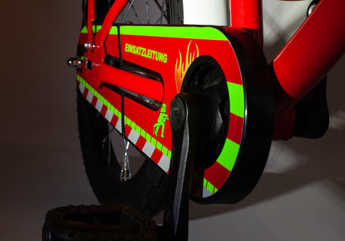 Kinderfahrrad reflektierender Kettenkasten Feuerwehr