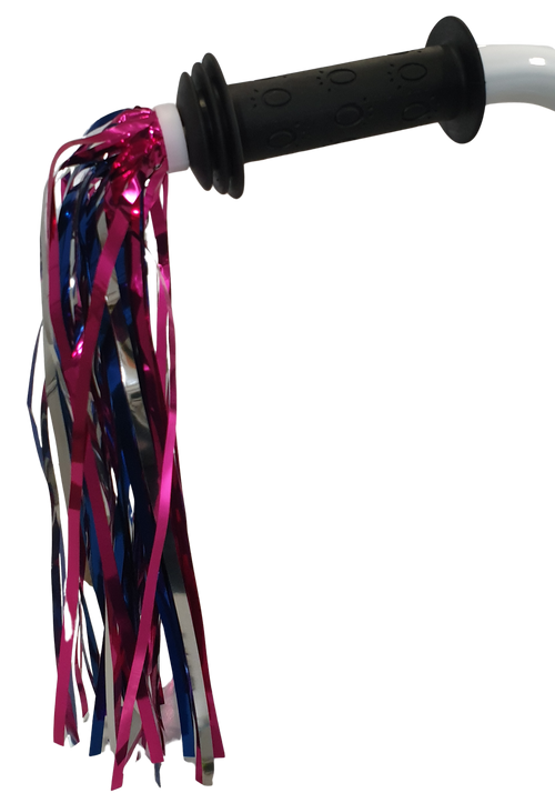 lenkerfransen für kinderfahrrad Lenkerstreamer "Unicorn", ca. 230 mm, pink/silber/blau, Paar – kinderfahrrad .com