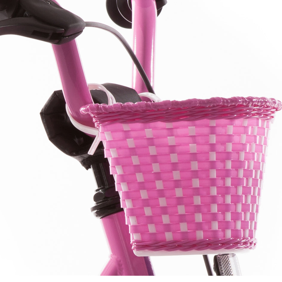 kinderfahrrad my bonnie 16 zoll Lenkerkorb "My Bonnie", pink/weiß – kinderfahrrad.com