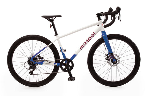 Kinder Gravelbike leicht weiß-blau