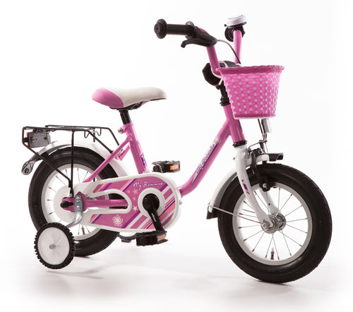 Kinderfahrrad pink 12 Zoll ab 3 Jahren tiefdurchstieg Mädchen