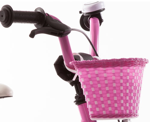 Kinderfahrrad pink für Mädchen mit Korb