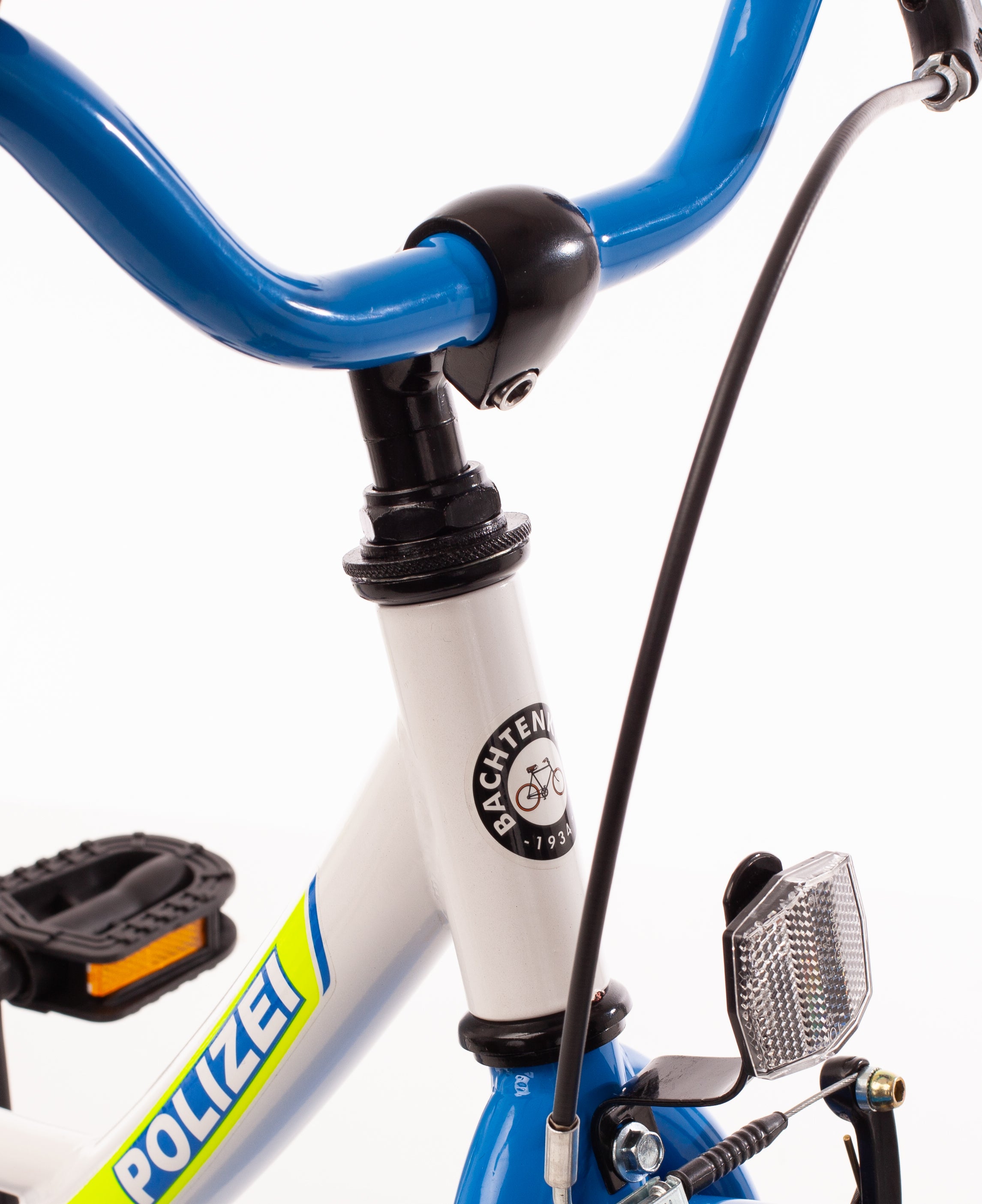 polizei kinderfahrrad 18 zoll 18" Kinderfahrrad "POLIZEI", kristallweiß/ blau (Edition 25/26) – kinderfahrrad.com