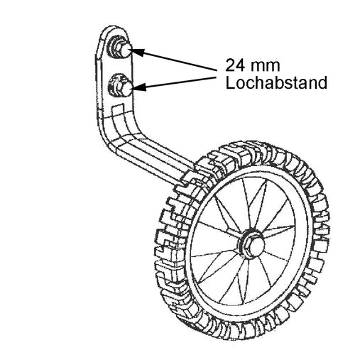 Kinderfahrrad Stützrad 24mm Lochabstand